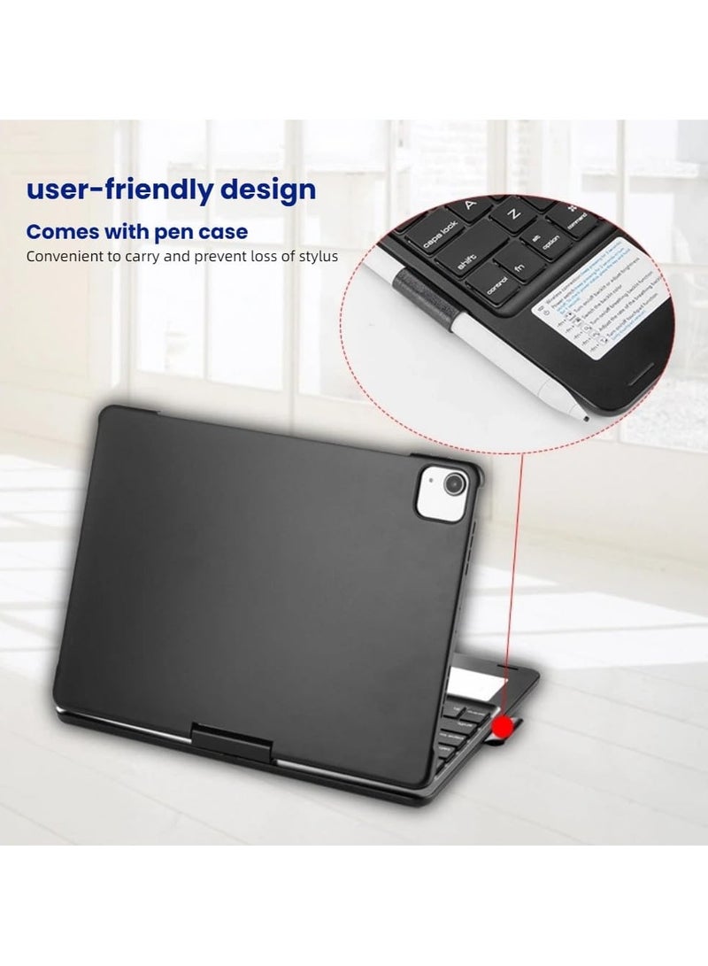 Backlit Rotating Keyboard Case for iPad 11-inch (A16) 2025, Multi-Function Tablet Cover with Touchpad and Pen Slot Bluetooth Keyboard - Image 5